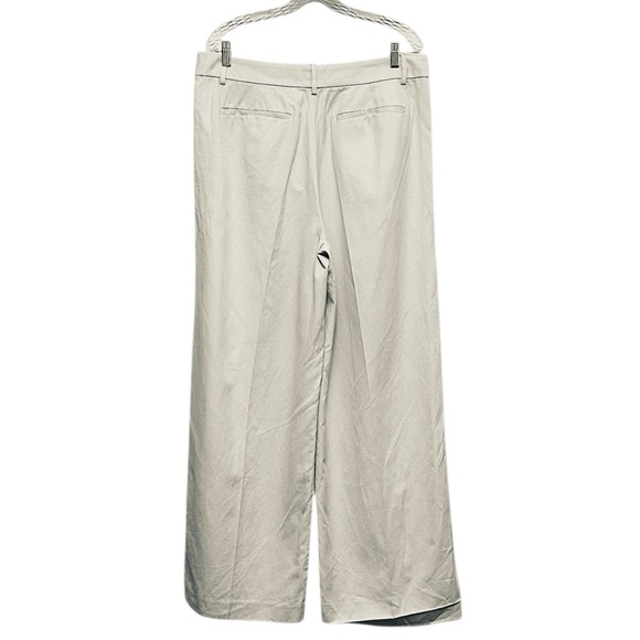 NEW MADEWELL The Slouchy Straight Pants Pleated Wide Leg Slacks in Stone Size 12 - Picture 4 of 9